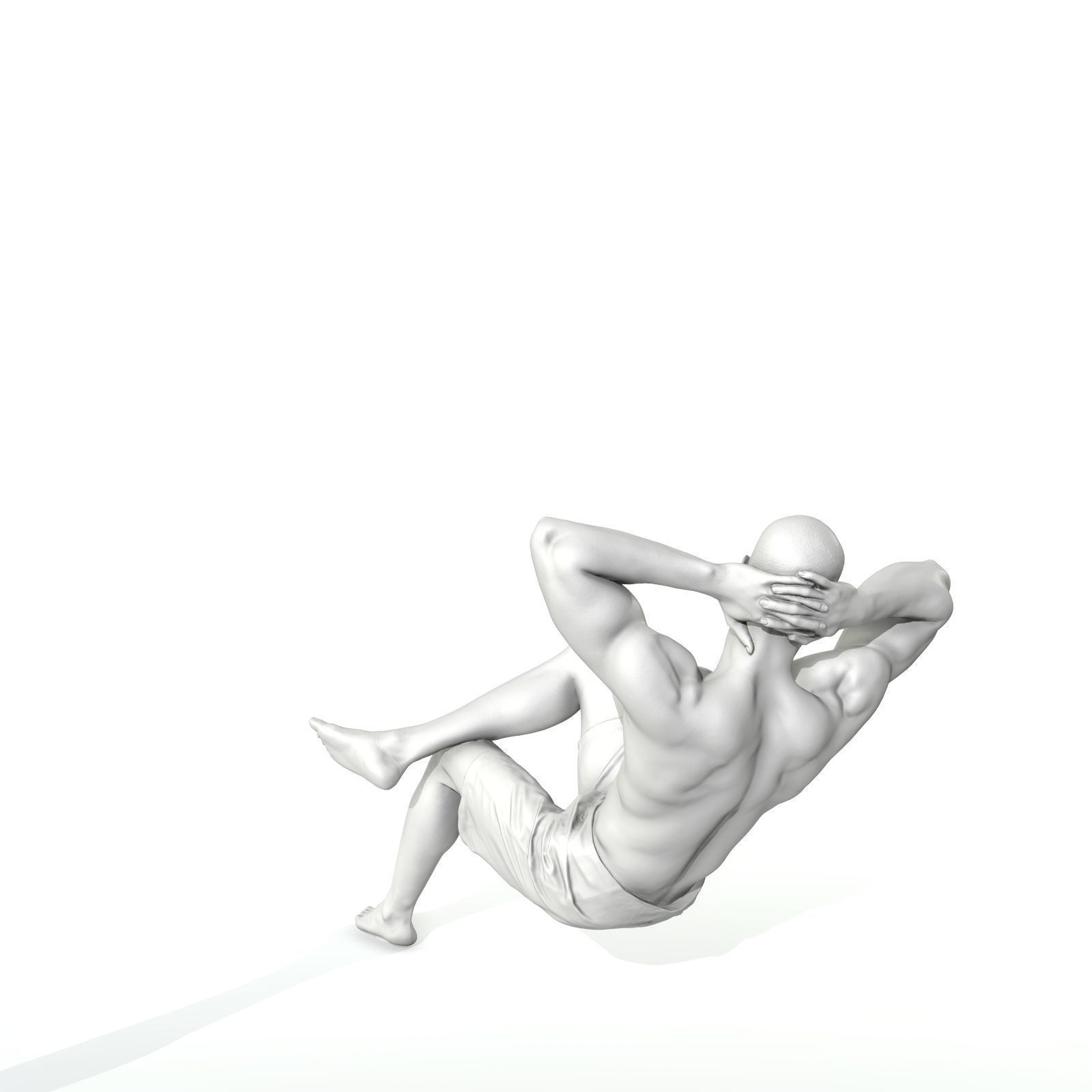 Laying Smiling Man with Green Shorts SMan0306-HD2-O01P01-S 3D model_74