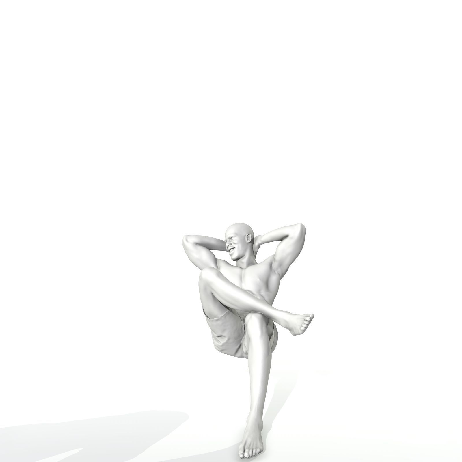 Laying Smiling Man with Green Shorts SMan0306-HD2-O01P01-S 3D model_30