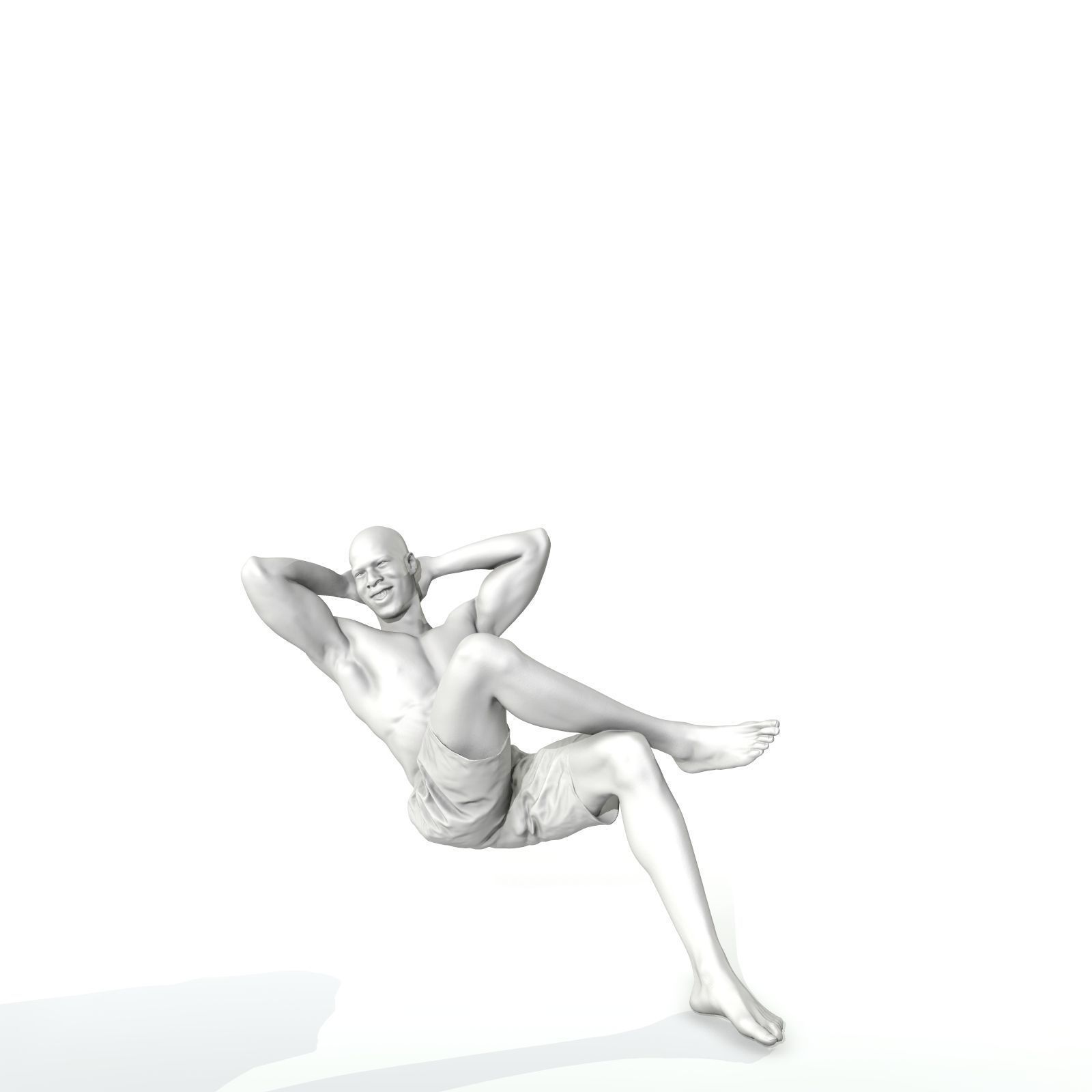 Laying Smiling Man with Green Shorts SMan0306-HD2-O01P01-S 3D model_46