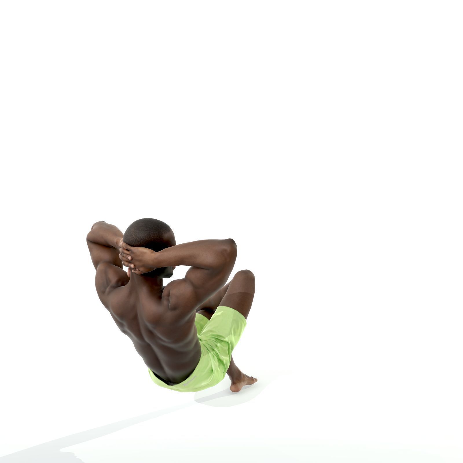 Laying Smiling Man with Green Shorts SMan0306-HD2-O01P01-S 3D model_21