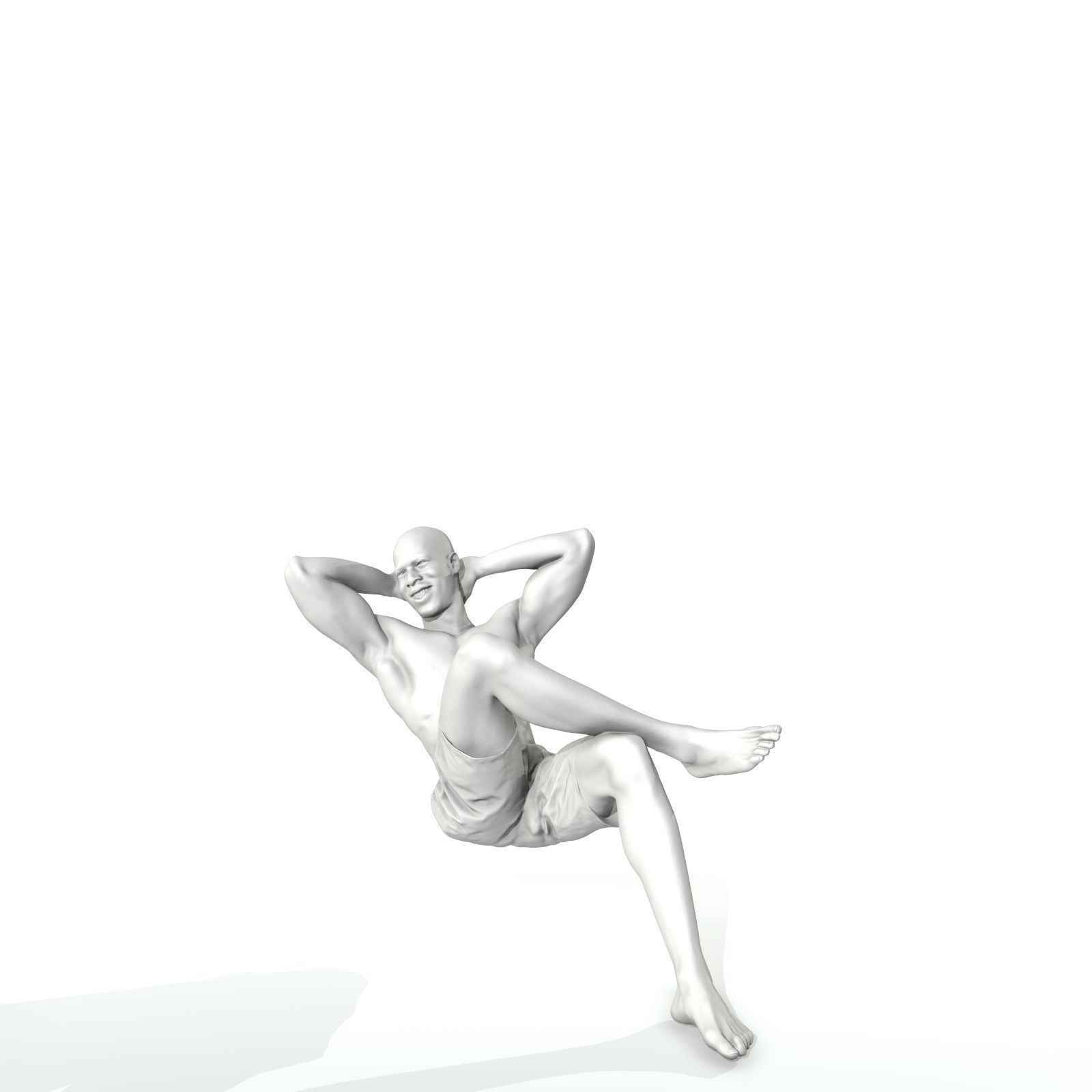 Laying Smiling Man with Green Shorts SMan0306-HD2-O01P01-S 3D model_54