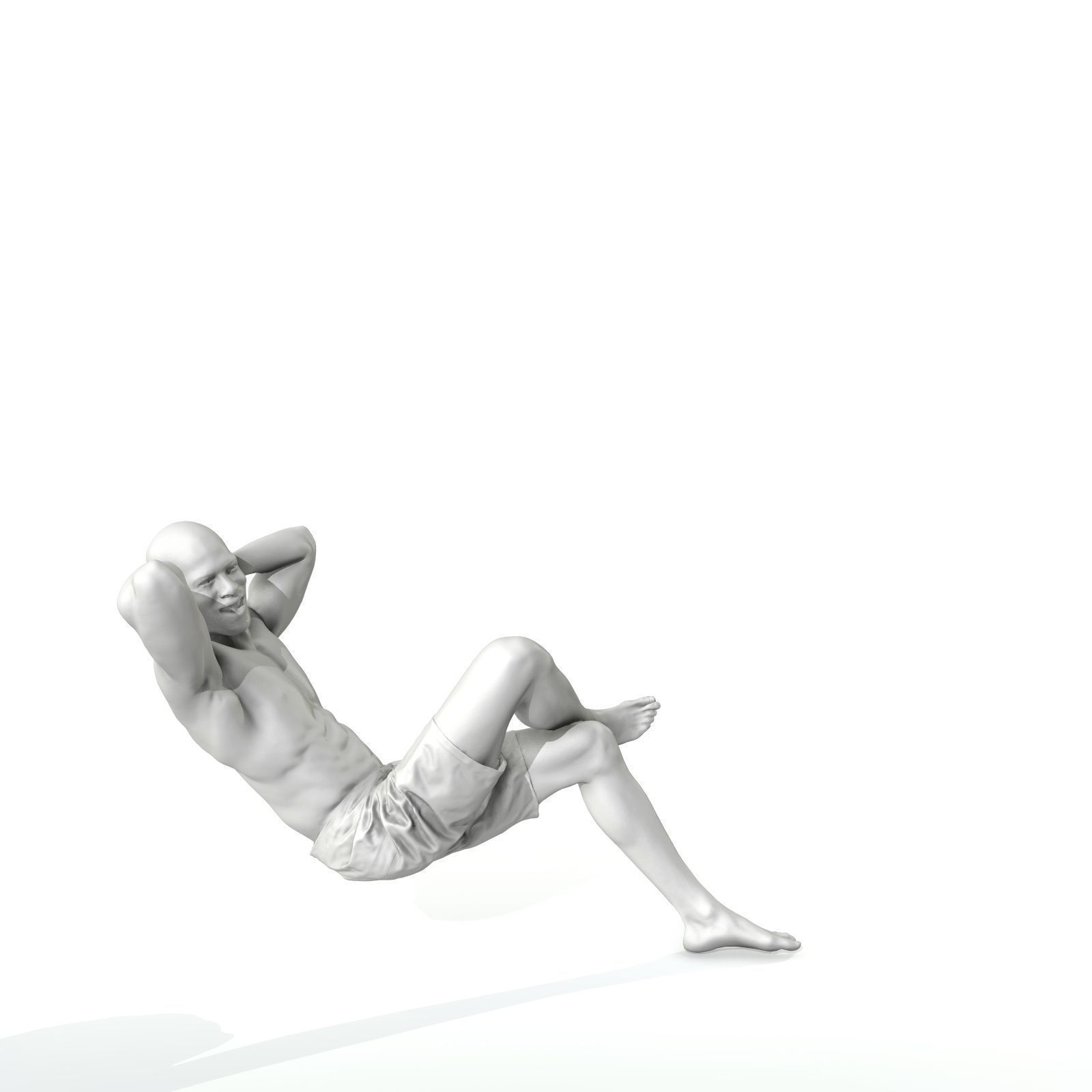 Laying Smiling Man with Green Shorts SMan0306-HD2-O01P01-S 3D model_18