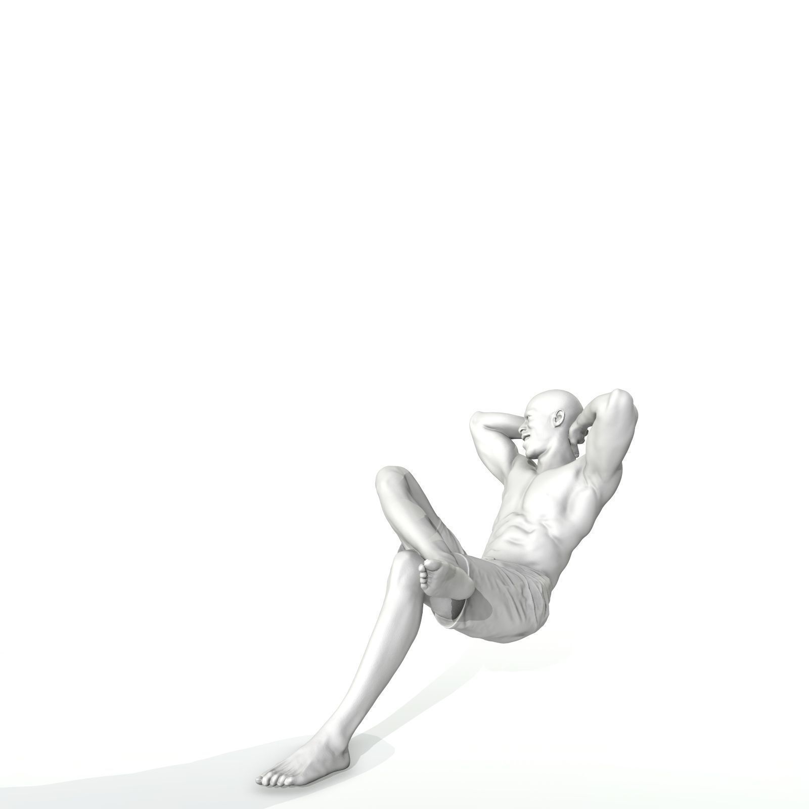 Laying Smiling Man with Green Shorts SMan0306-HD2-O01P01-S 3D model_37