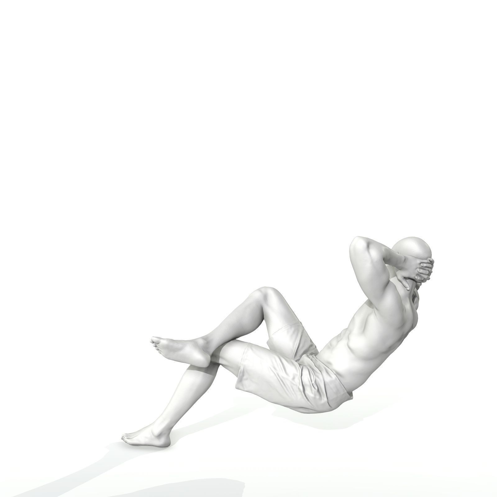 Laying Smiling Man with Green Shorts SMan0306-HD2-O01P01-S 3D model_19