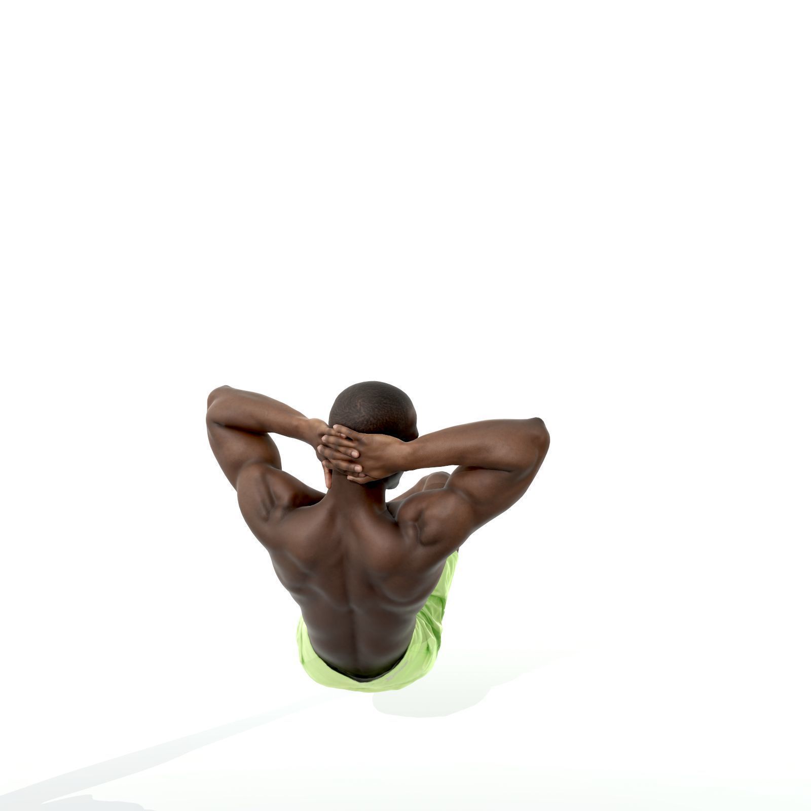 Laying Smiling Man with Green Shorts SMan0306-HD2-O01P01-S 3D model_5