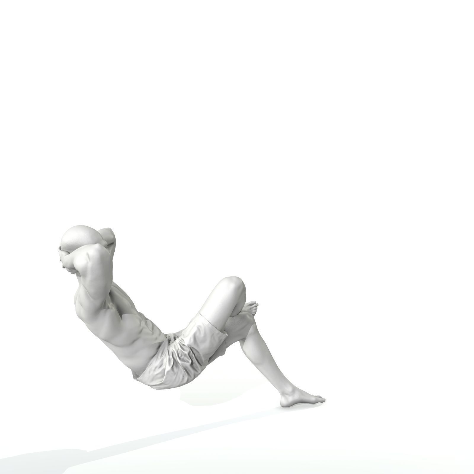 Laying Smiling Man with Green Shorts SMan0306-HD2-O01P01-S 3D model_56