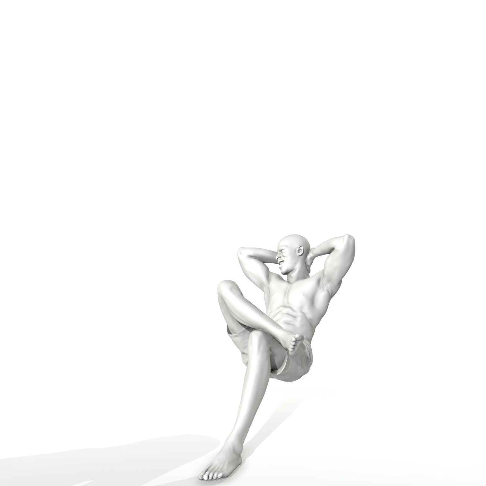 Laying Smiling Man with Green Shorts SMan0306-HD2-O01P01-S 3D model_51