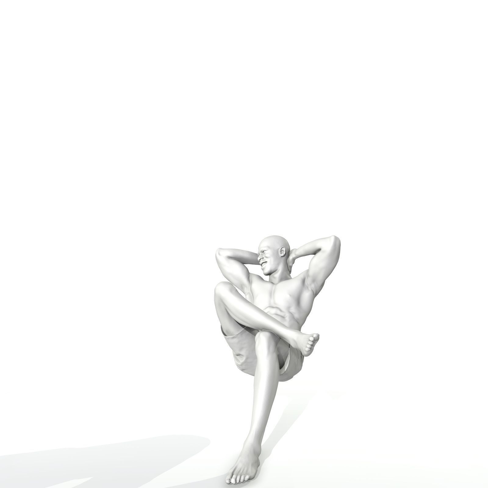 Laying Smiling Man with Green Shorts SMan0306-HD2-O01P01-S 3D model_69