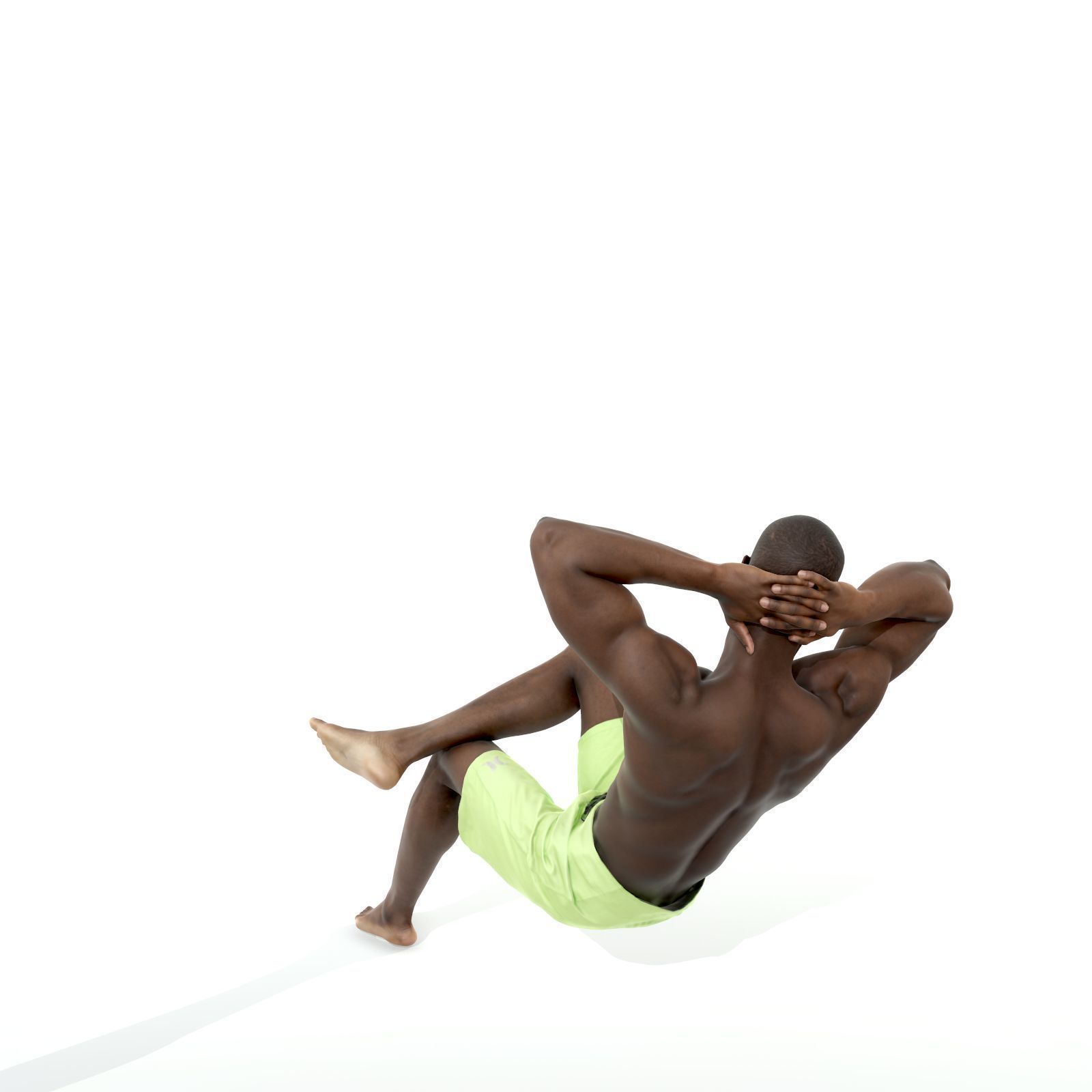 Laying Smiling Man with Green Shorts SMan0306-HD2-O01P01-S 3D model_59