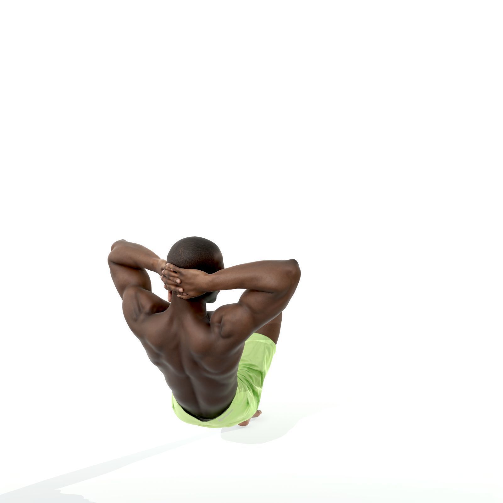 Laying Smiling Man with Green Shorts SMan0306-HD2-O01P01-S 3D model_3