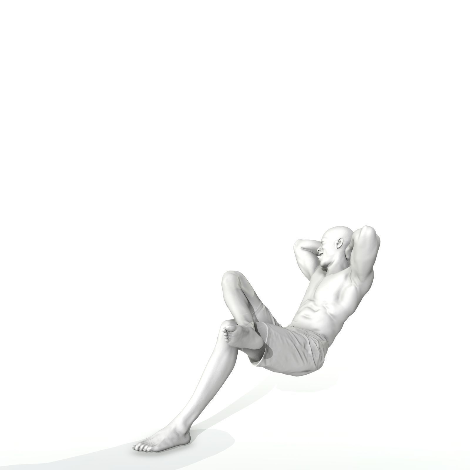 Laying Smiling Man with Green Shorts SMan0306-HD2-O01P01-S 3D model_10