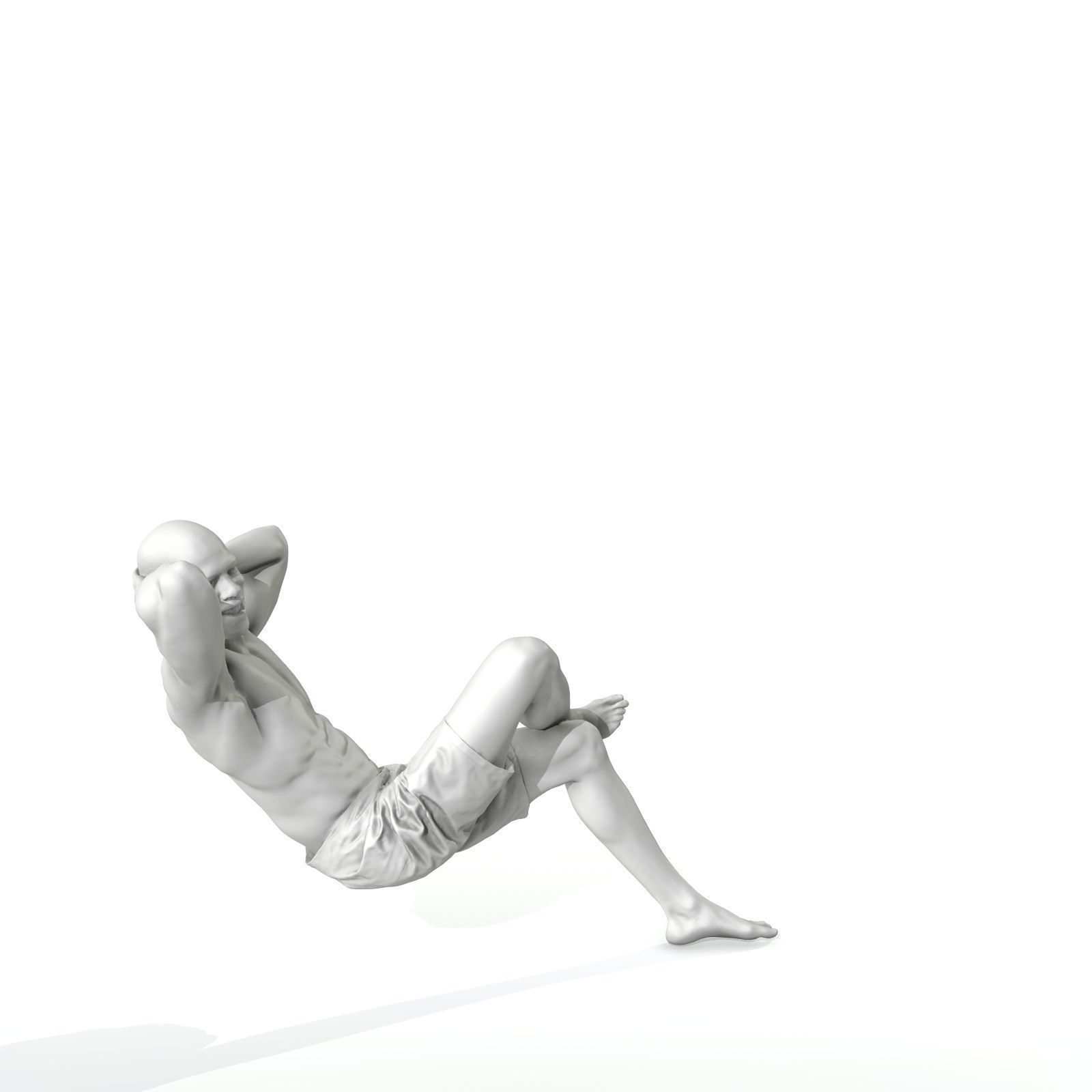 Laying Smiling Man with Green Shorts SMan0306-HD2-O01P01-S 3D model_31