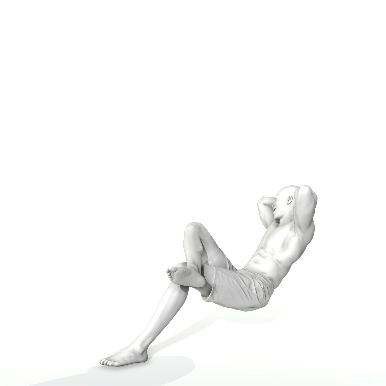 Laying Smiling Man with Green Shorts SMan0306-HD2-O01P01-S 3D model_48