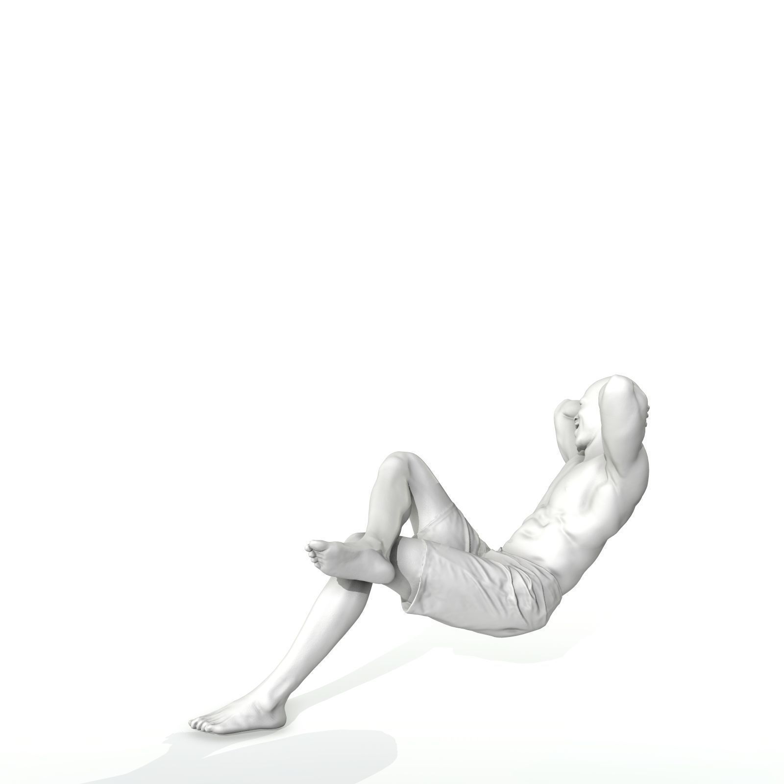 Laying Smiling Man with Green Shorts SMan0306-HD2-O01P01-S 3D model_50