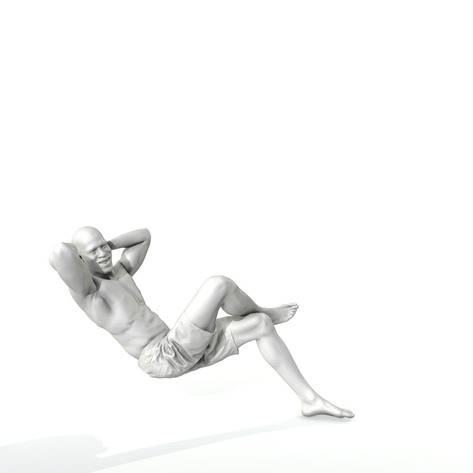 Laying Smiling Man with Green Shorts SMan0306-HD2-O01P01-S 3D model_55