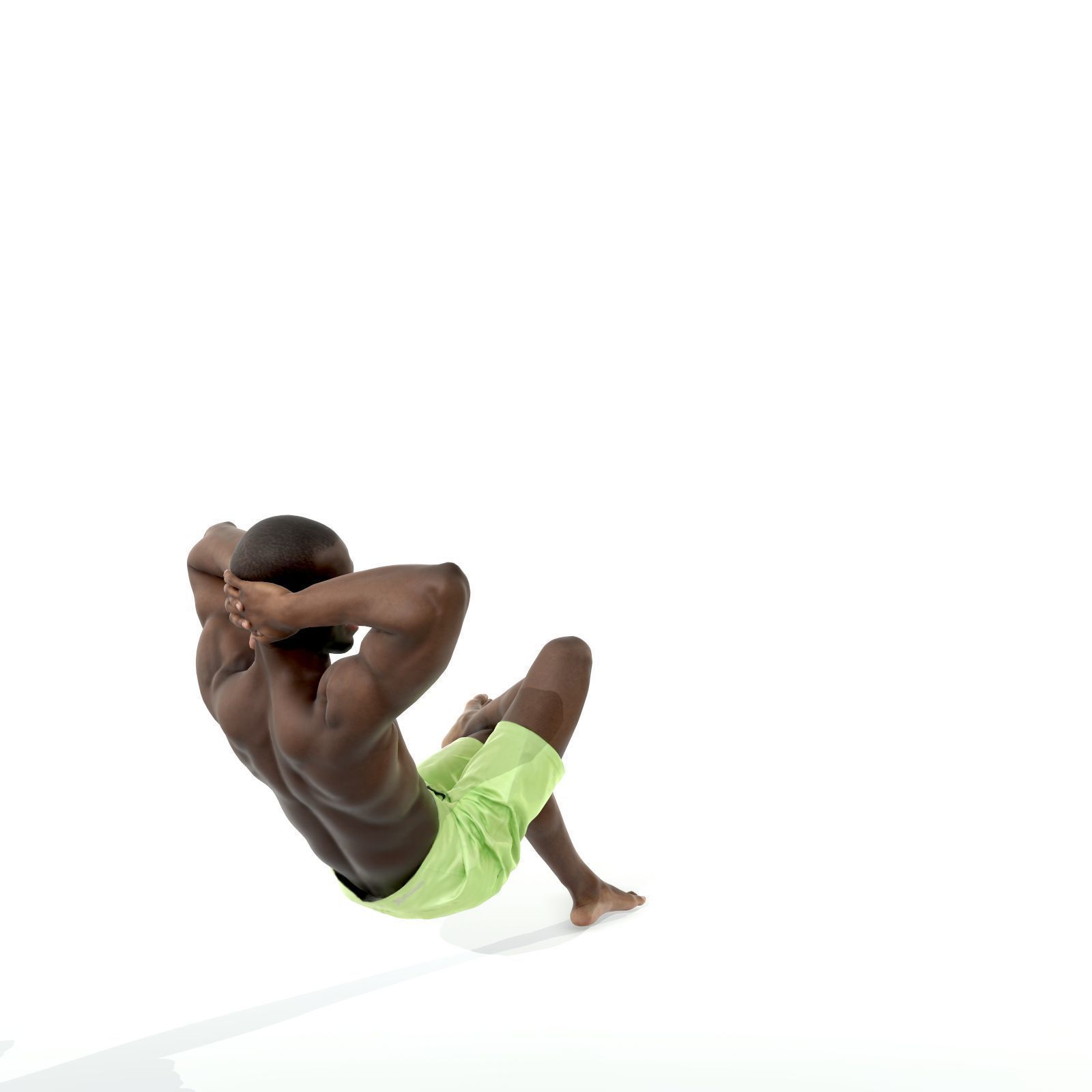 Laying Smiling Man with Green Shorts SMan0306-HD2-O01P01-S 3D model_42