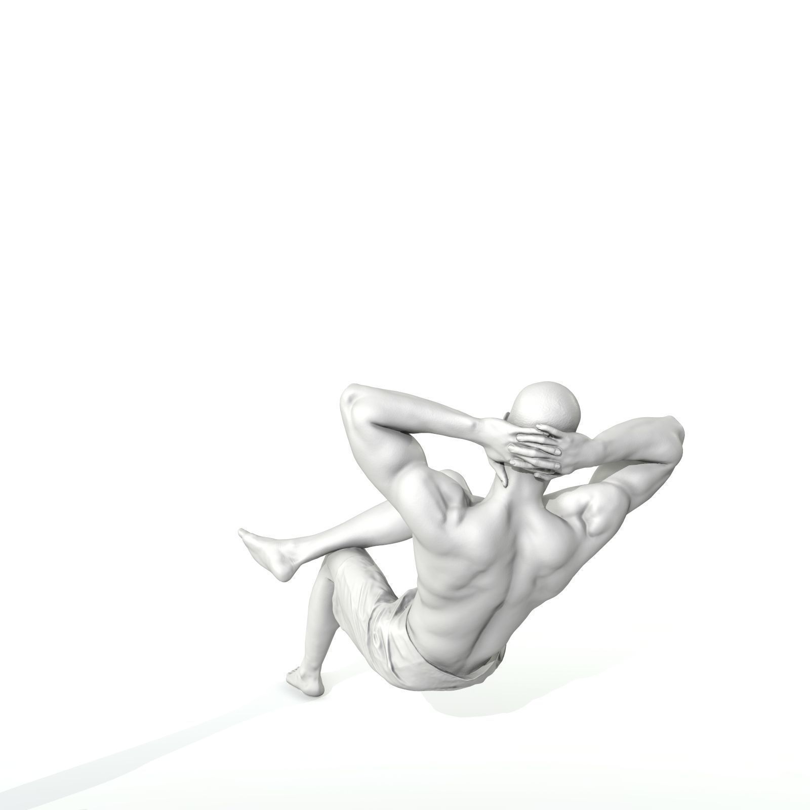 Laying Smiling Man with Green Shorts SMan0306-HD2-O01P01-S 3D model_52