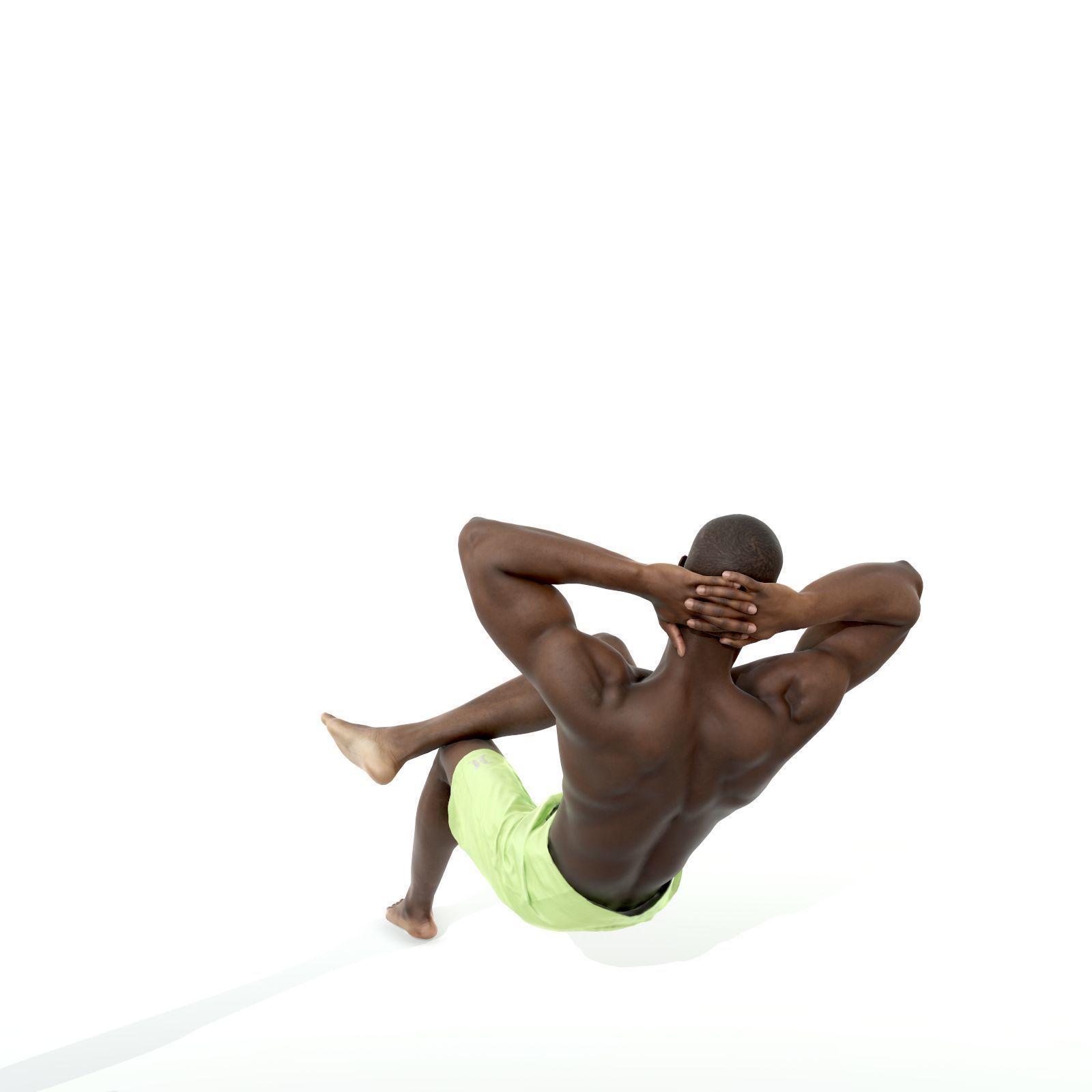 Laying Smiling Man with Green Shorts SMan0306-HD2-O01P01-S 3D model_32