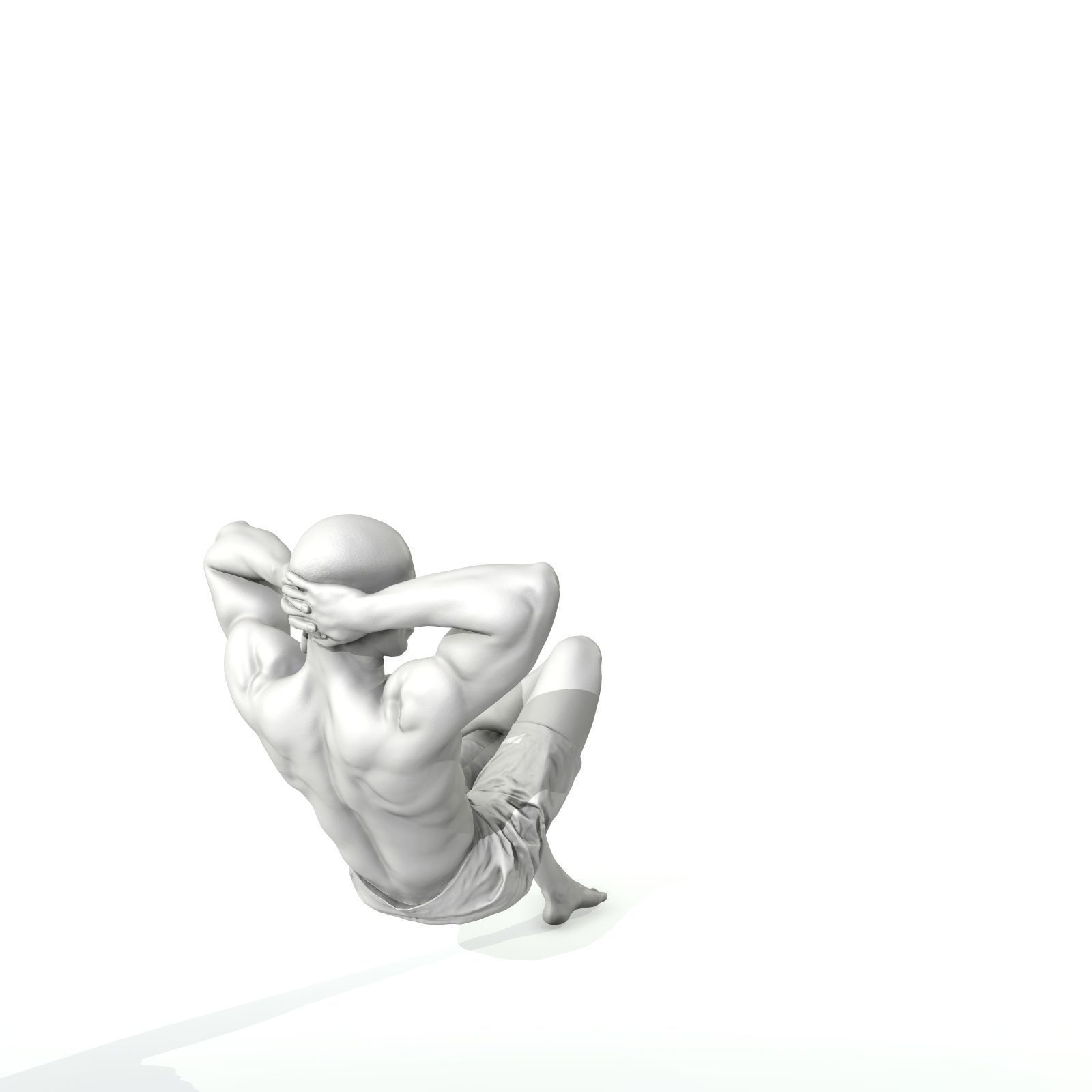 Laying Smiling Man with Green Shorts SMan0306-HD2-O01P01-S 3D model_66