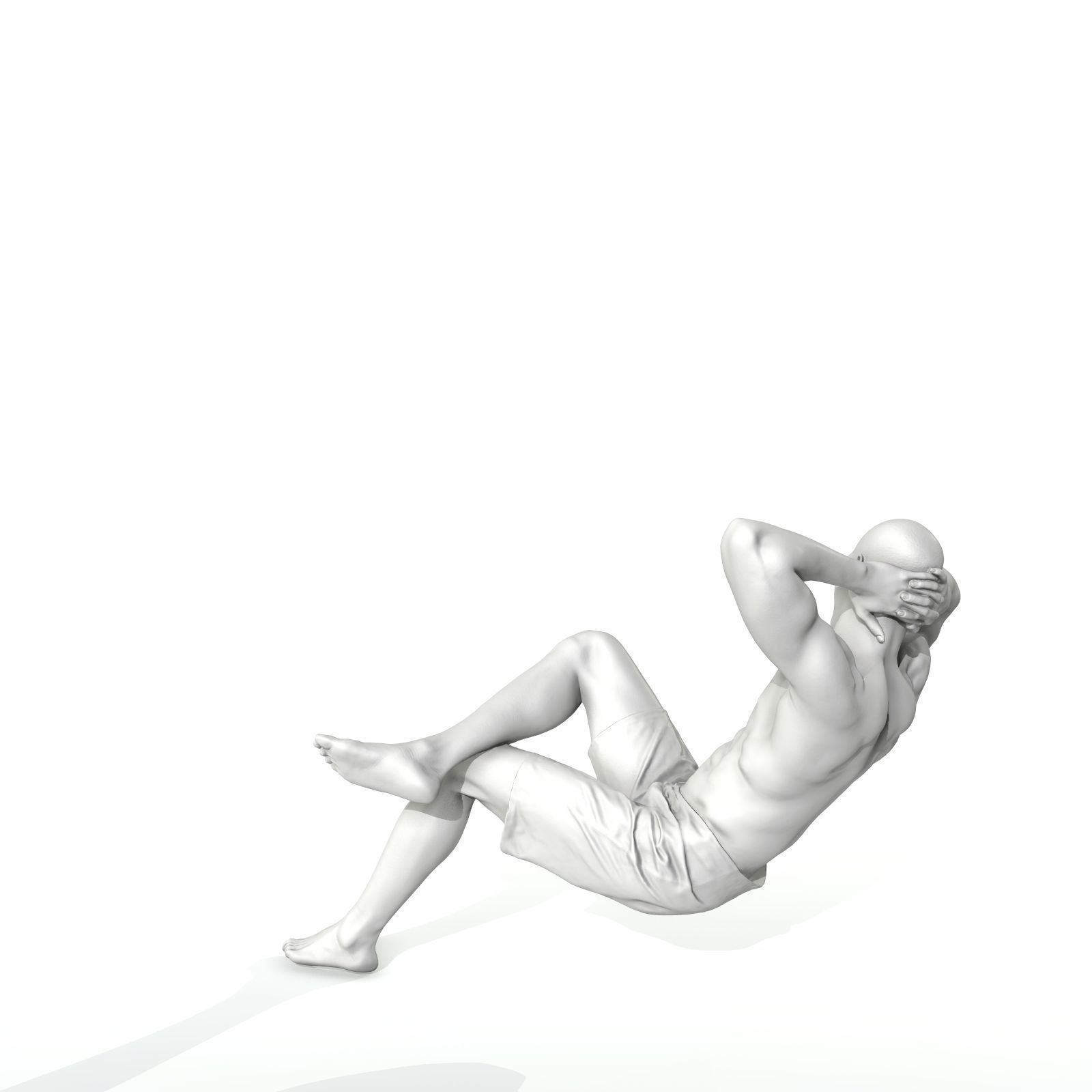 Laying Smiling Man with Green Shorts SMan0306-HD2-O01P01-S 3D model_65