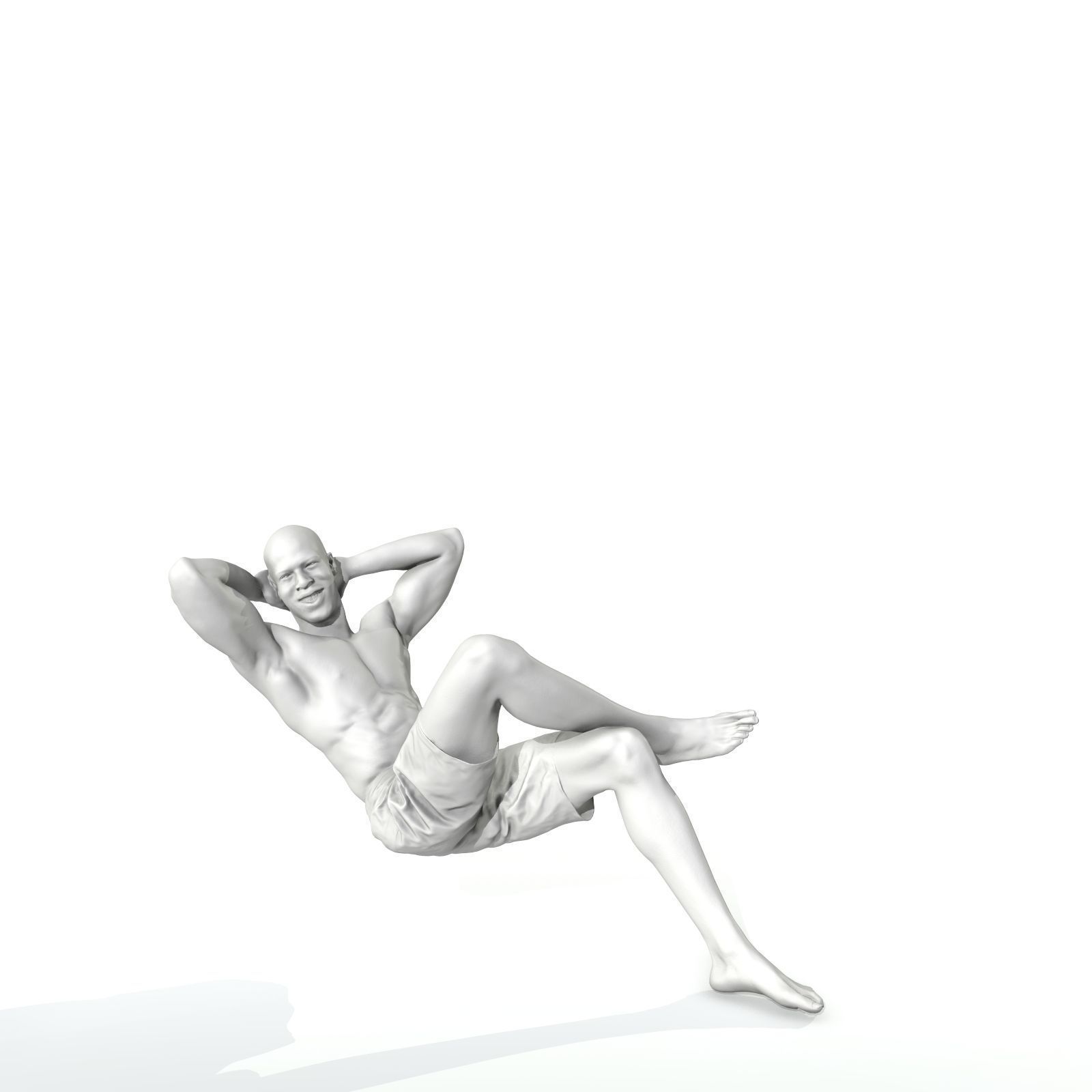 Laying Smiling Man with Green Shorts SMan0306-HD2-O01P01-S 3D model_40