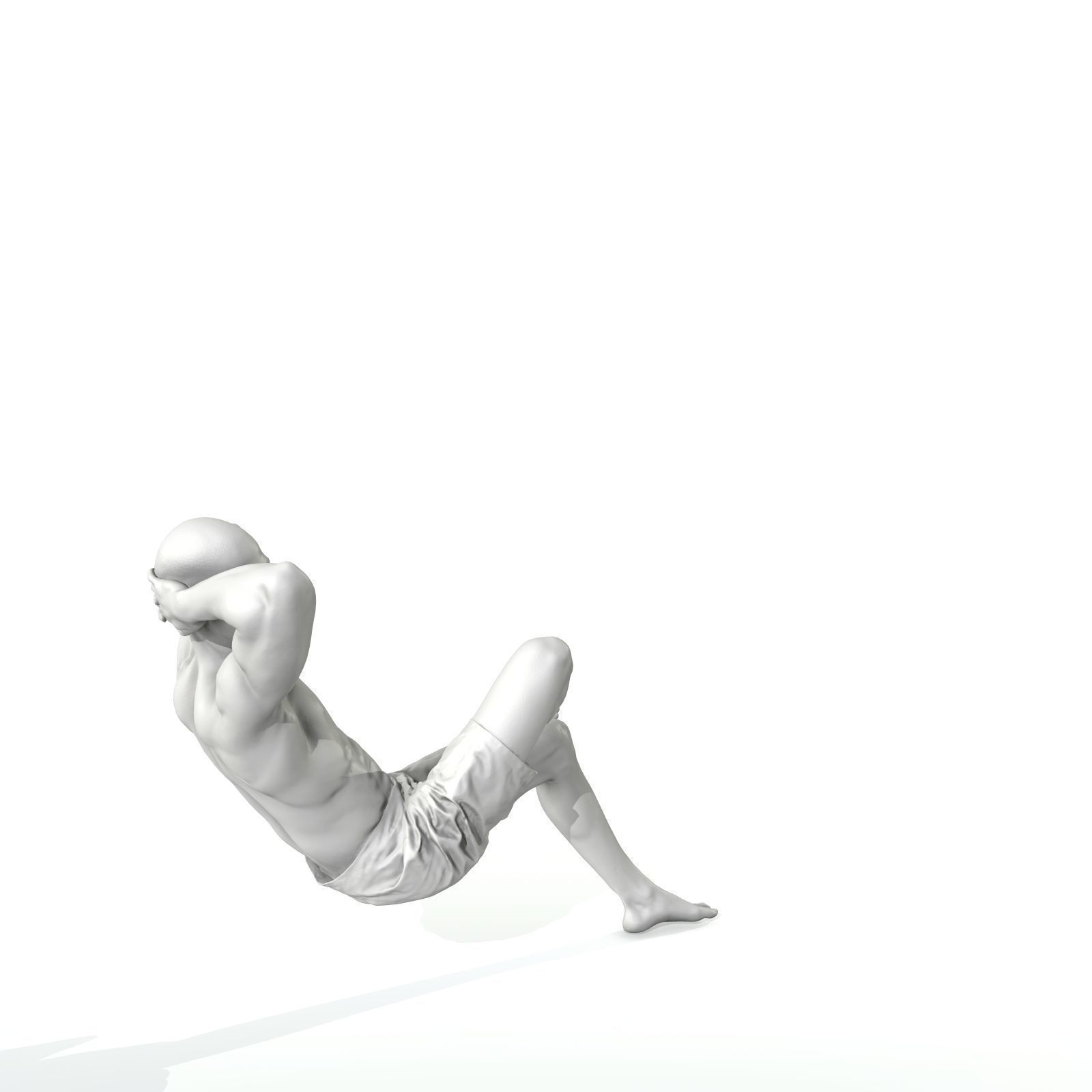 Laying Smiling Man with Green Shorts SMan0306-HD2-O01P01-S 3D model_60