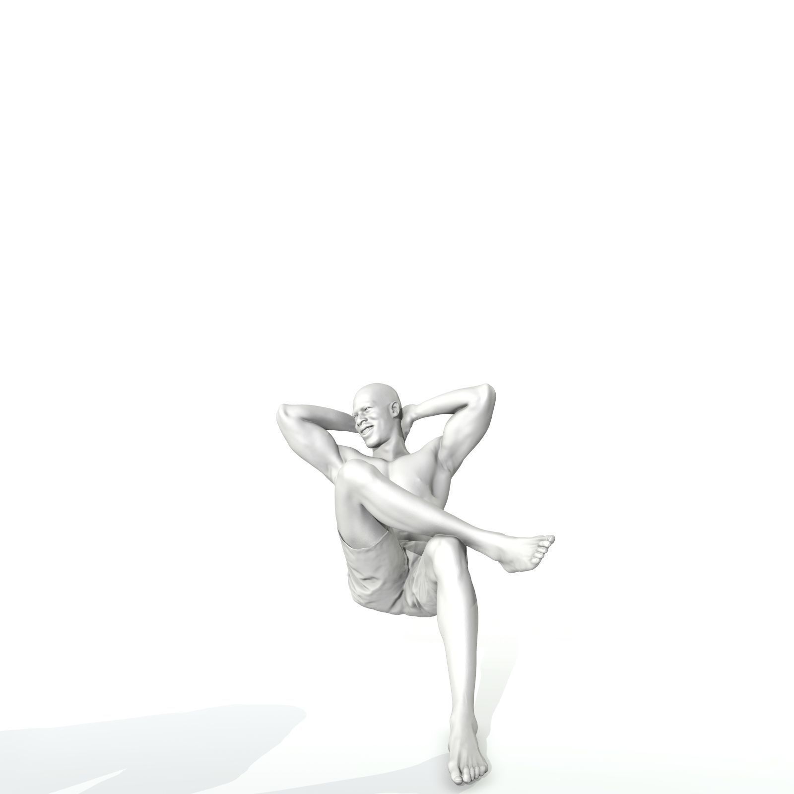 Laying Smiling Man with Green Shorts SMan0306-HD2-O01P01-S 3D model_58