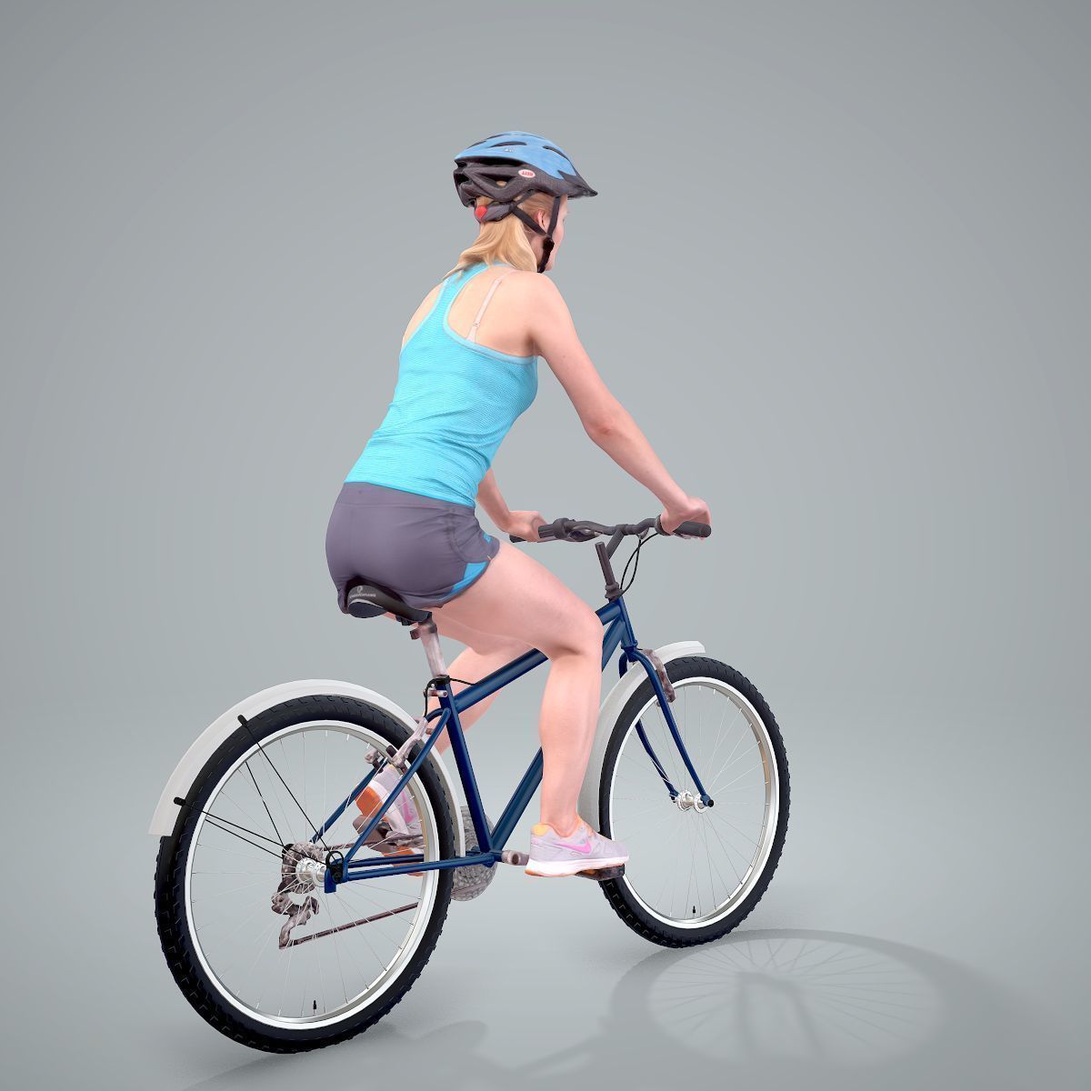 Blue Wearing Sporty Woman on a Bicycle SWom0304-HD2-O01P01-S 3D model_9
