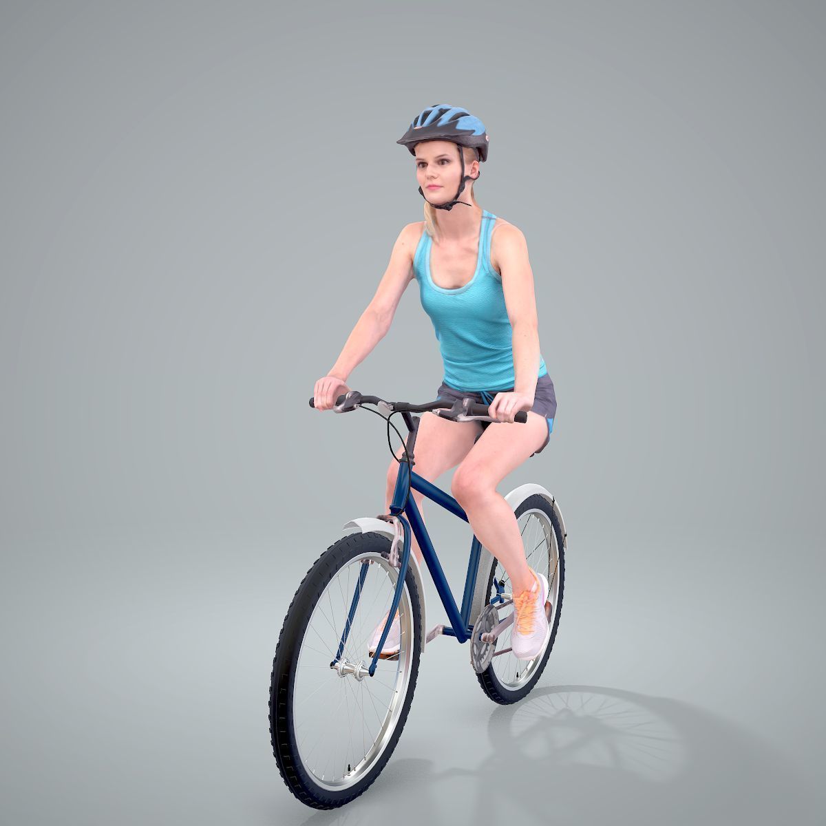 Blue Wearing Sporty Woman on a Bicycle SWom0304-HD2-O01P01-S 3D model_68