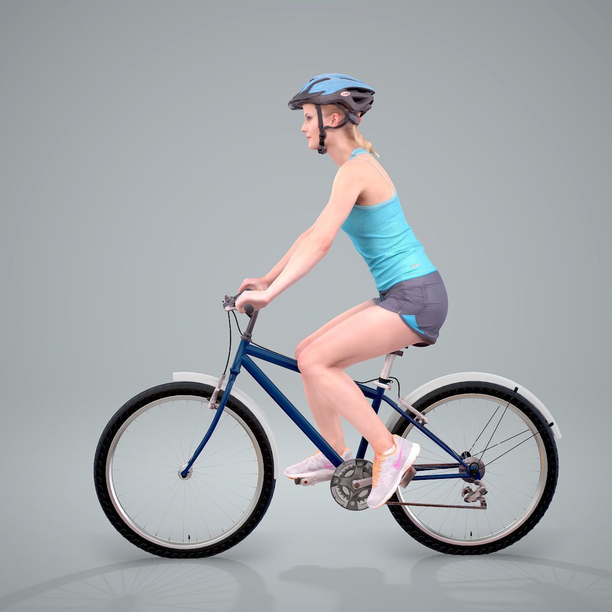 Blue Wearing Sporty Woman on a Bicycle SWom0304-HD2-O01P01-S 3D model_24