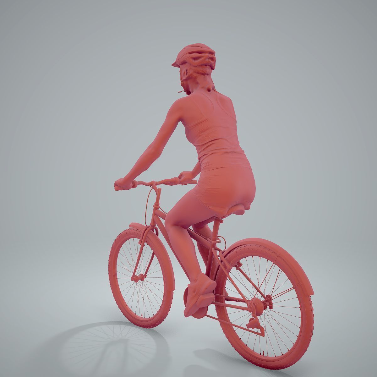 Blue Wearing Sporty Woman on a Bicycle SWom0304-HD2-O01P01-S 3D model_63