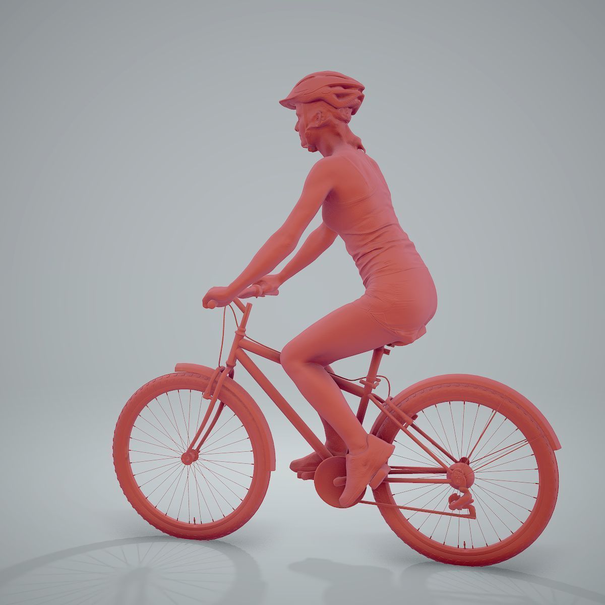 Blue Wearing Sporty Woman on a Bicycle SWom0304-HD2-O01P01-S 3D model_67