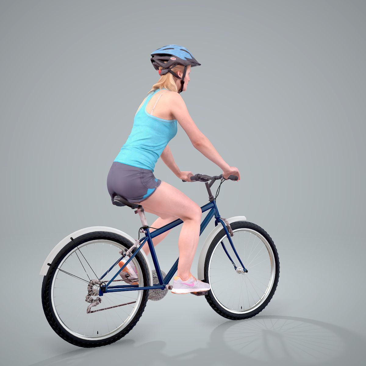 Blue Wearing Sporty Woman on a Bicycle SWom0304-HD2-O01P01-S 3D model_56