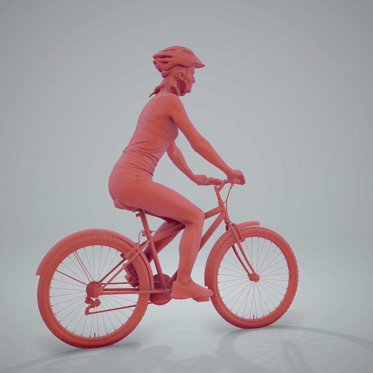 Blue Wearing Sporty Woman on a Bicycle SWom0304-HD2-O01P01-S 3D model_15