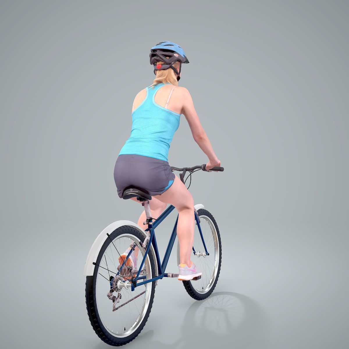 Blue Wearing Sporty Woman on a Bicycle SWom0304-HD2-O01P01-S 3D model_8