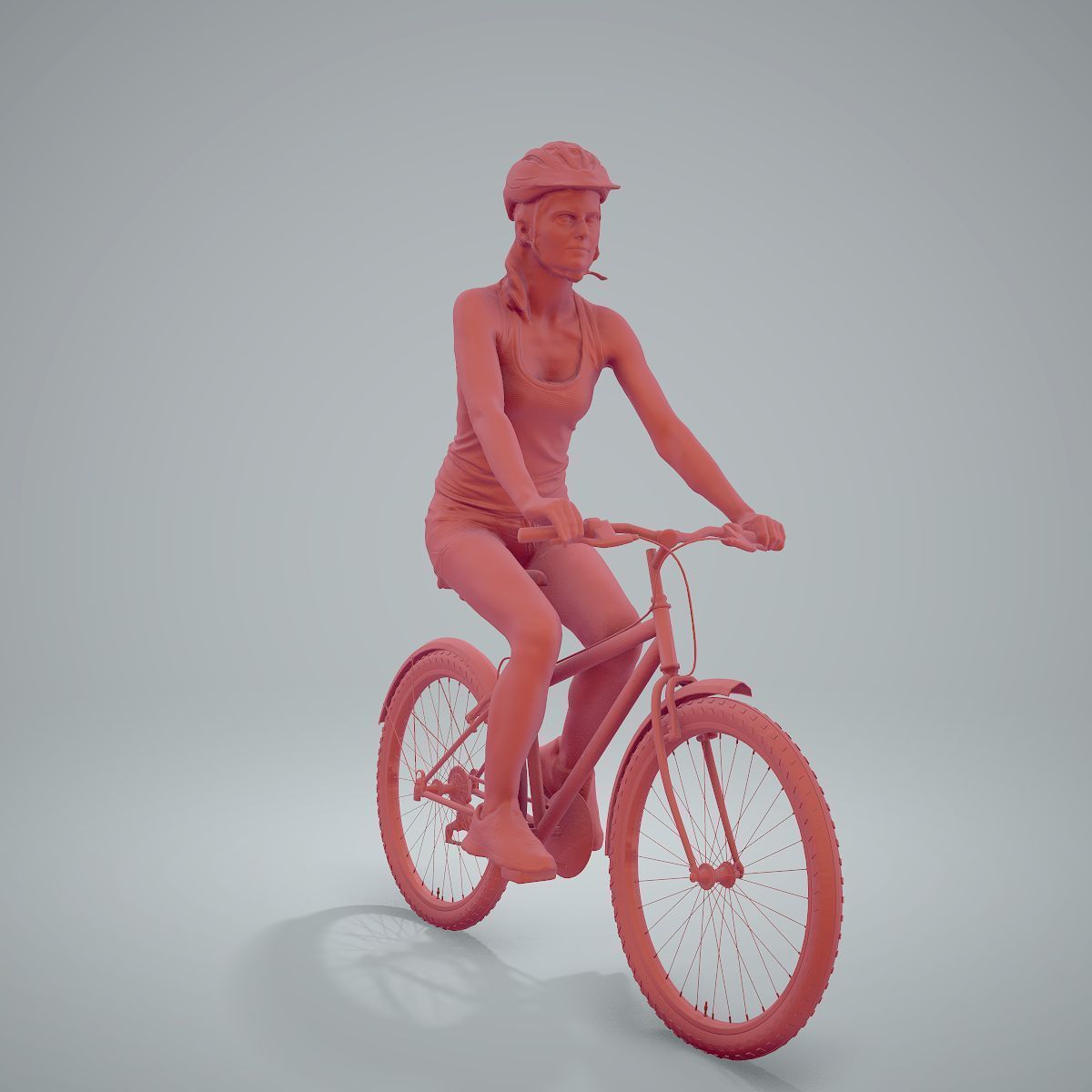 Blue Wearing Sporty Woman on a Bicycle SWom0304-HD2-O01P01-S 3D model_53