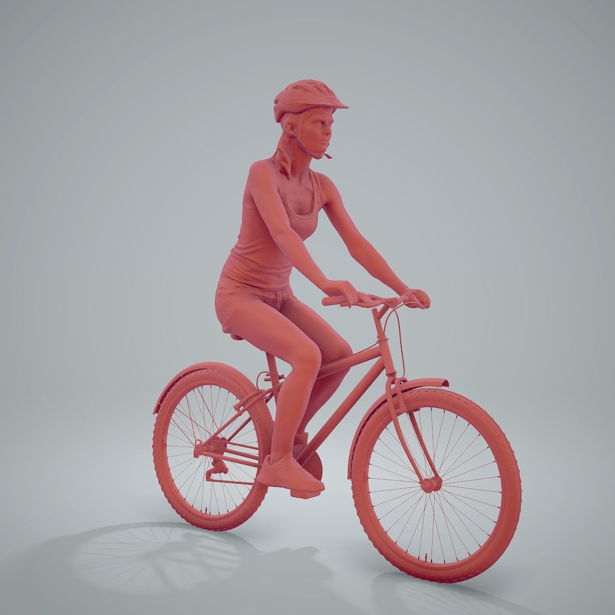 Blue Wearing Sporty Woman on a Bicycle SWom0304-HD2-O01P01-S 3D model_46