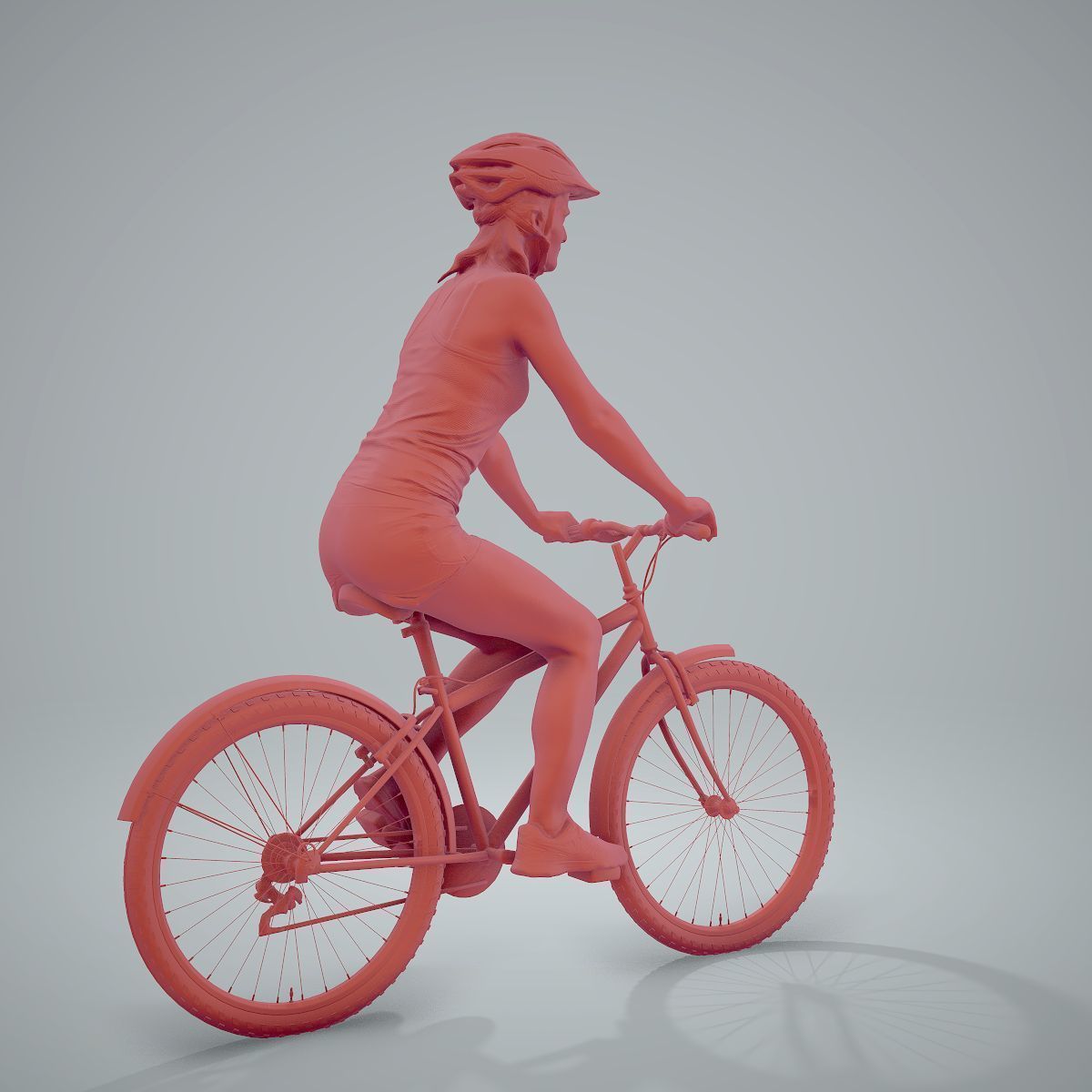 Blue Wearing Sporty Woman on a Bicycle SWom0304-HD2-O01P01-S 3D model_30