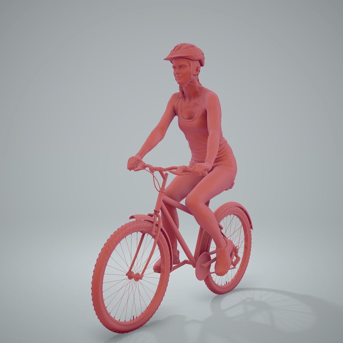 Blue Wearing Sporty Woman on a Bicycle SWom0304-HD2-O01P01-S 3D model_7