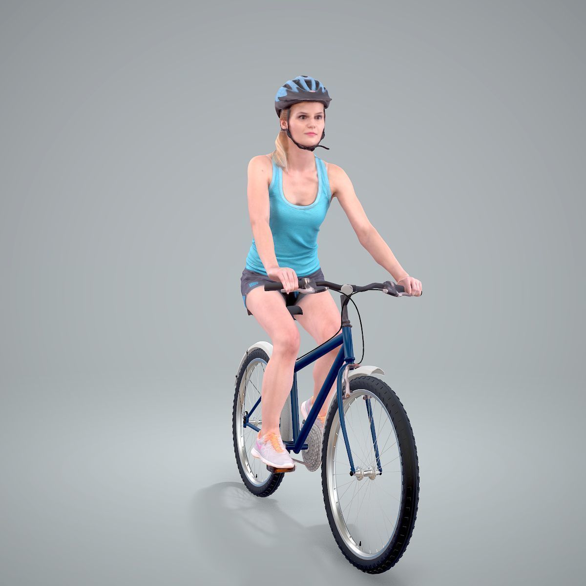 Blue Wearing Sporty Woman on a Bicycle SWom0304-HD2-O01P01-S 3D model_44