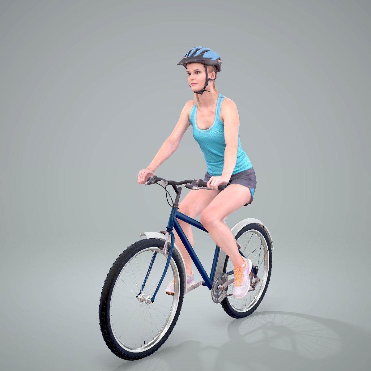 Blue Wearing Sporty Woman on a Bicycle SWom0304-HD2-O01P01-S 3D model_73