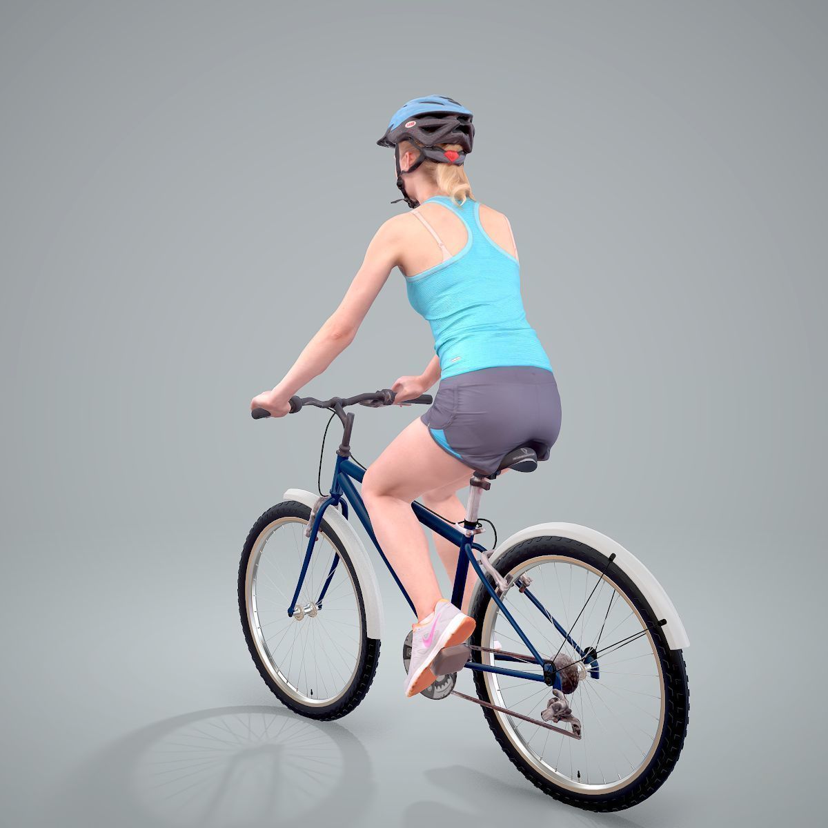 Blue Wearing Sporty Woman on a Bicycle SWom0304-HD2-O01P01-S 3D model_13