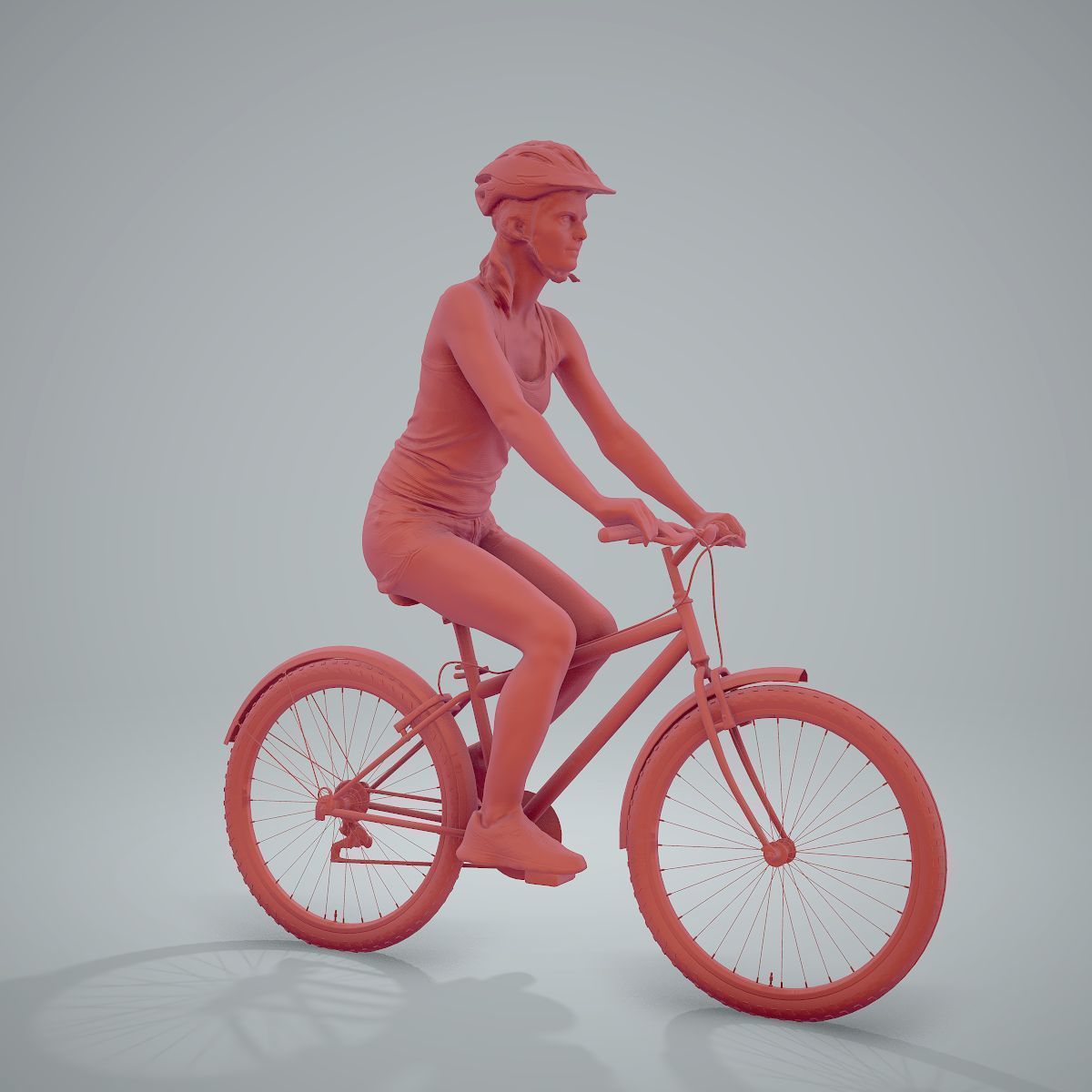 Blue Wearing Sporty Woman on a Bicycle SWom0304-HD2-O01P01-S 3D model_45