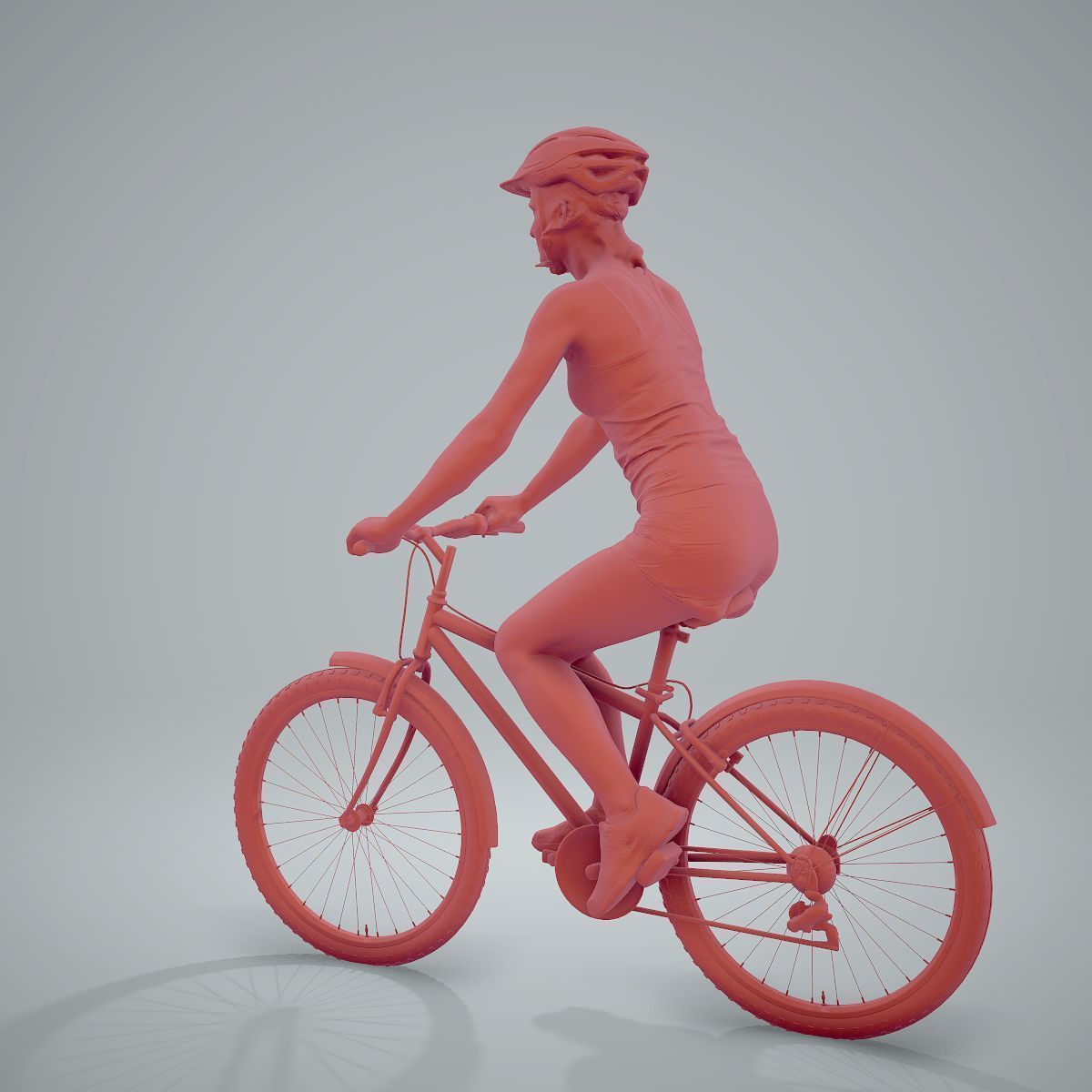 Blue Wearing Sporty Woman on a Bicycle SWom0304-HD2-O01P01-S 3D model_57