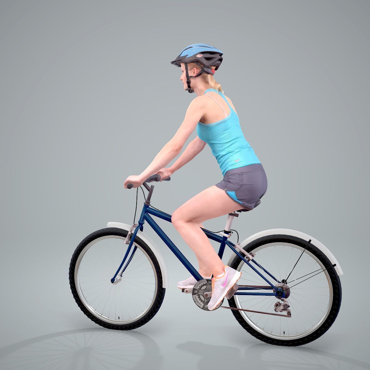 Blue Wearing Sporty Woman on a Bicycle SWom0304-HD2-O01P01-S 3D model_62