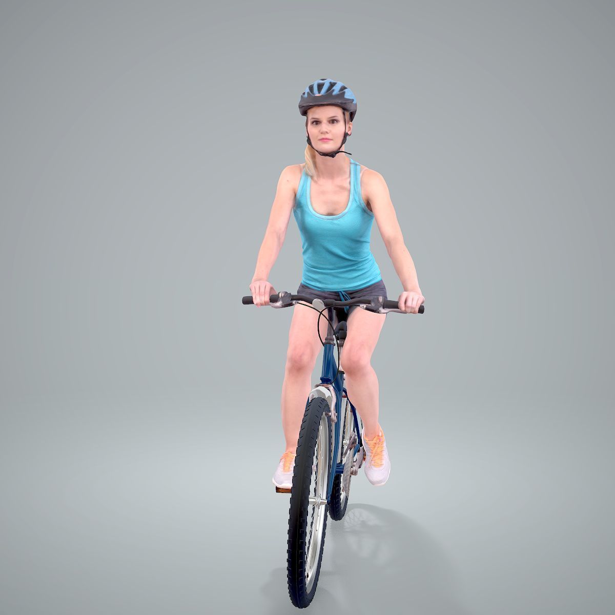 Blue Wearing Sporty Woman on a Bicycle SWom0304-HD2-O01P01-S 3D model_2