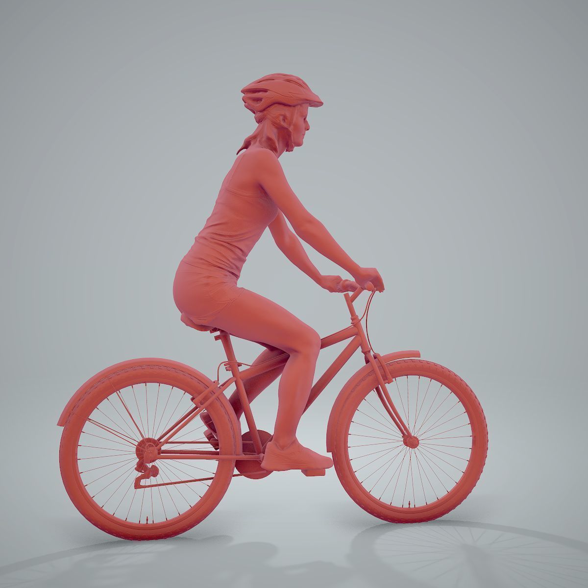 Blue Wearing Sporty Woman on a Bicycle SWom0304-HD2-O01P01-S 3D model_25