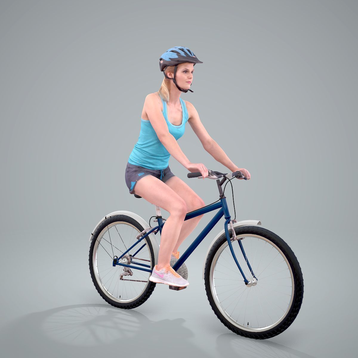 Blue Wearing Sporty Woman on a Bicycle SWom0304-HD2-O01P01-S 3D model_71