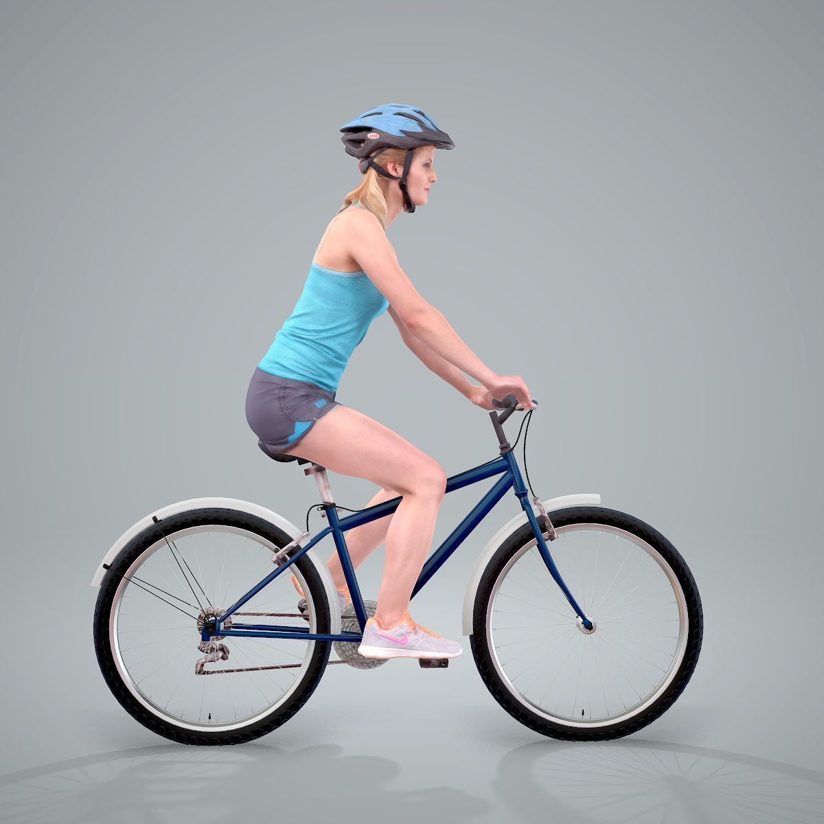 Blue Wearing Sporty Woman on a Bicycle SWom0304-HD2-O01P01-S 3D model_33
