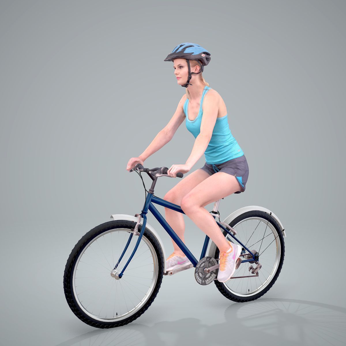 Blue Wearing Sporty Woman on a Bicycle SWom0304-HD2-O01P01-S 3D model_34
